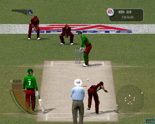 In-game screen of the game Cricket 2005 on Sony Playstation 2