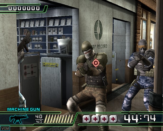 In-game screen of the game Crisis Zone on Sony Playstation 2
