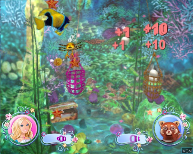 In-game screen of the game Barbie as The Island Princess on Sony Playstation 2