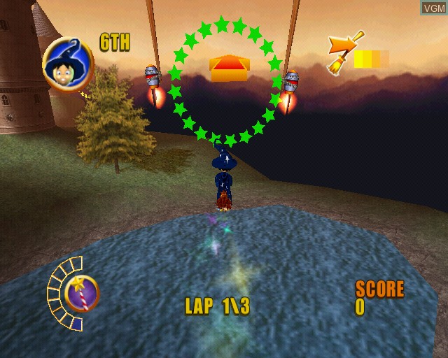 In-game screen of the game Billy the Wizard - Rocket Broomstick Racing on Sony Playstation 2