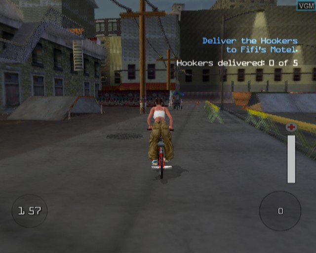 In-game screen of the game BMX XXX on Sony Playstation 2