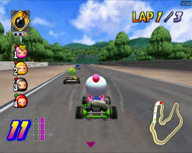 In-game screen of the game Bomberman Kart on Sony Playstation 2