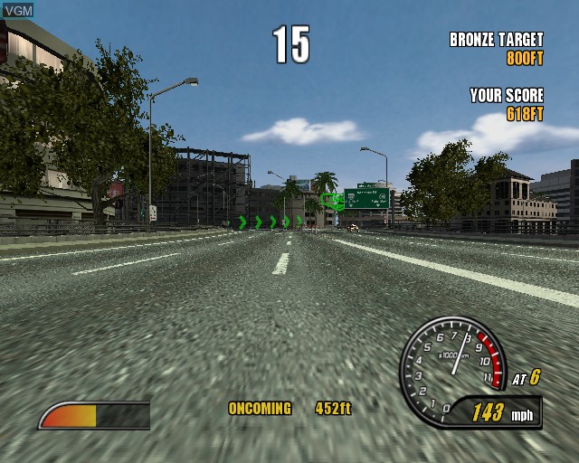 In-game screen of the game Burnout 2 - Point of Impact on Sony Playstation 2