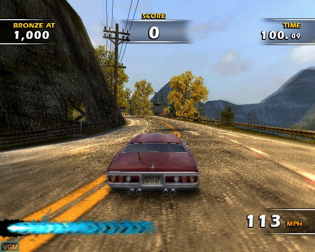 In-game screen of the game Burnout Dominator on Sony Playstation 2