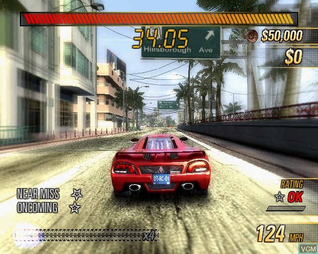 In-game screen of the game Burnout Revenge on Sony Playstation 2