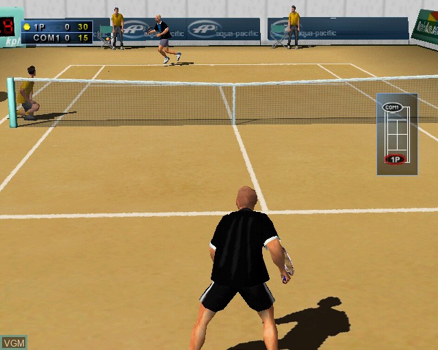 In-game screen of the game Agassi Tennis Generation on Sony Playstation 2