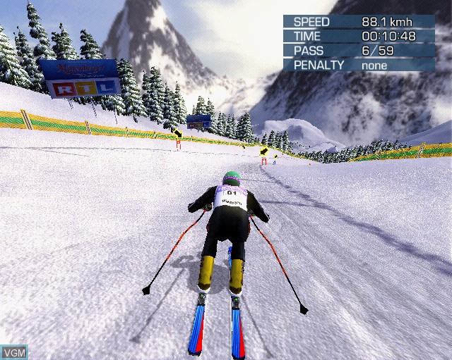 In-game screen of the game Alpine Skiing 2005 on Sony Playstation 2