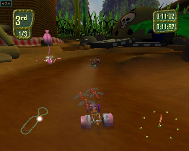 In-game screen of the game Antz Extreme Racing on Sony Playstation 2