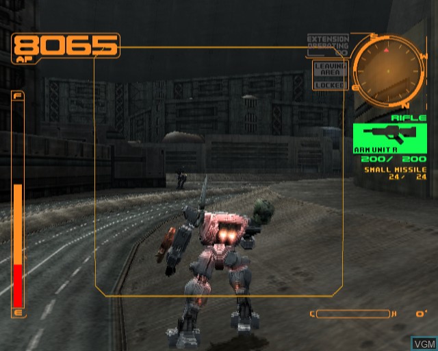 In-game screen of the game Armored Core 2 - Another Age on Sony Playstation 2