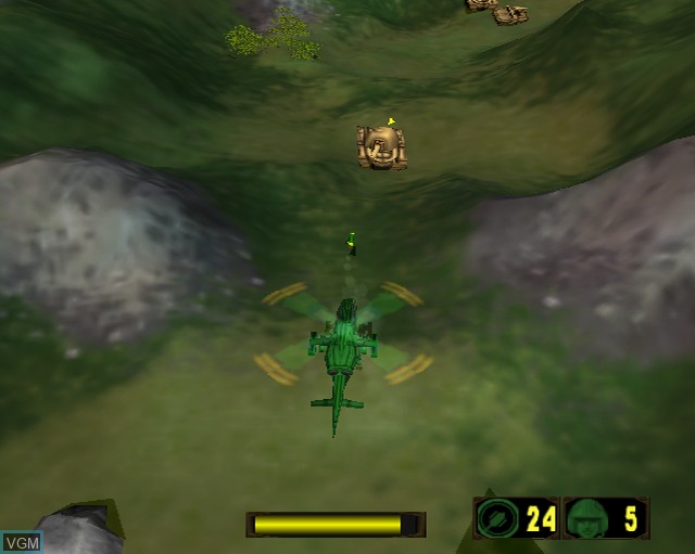 In-game screen of the game Army Men - Air Attack 2 on Sony Playstation 2