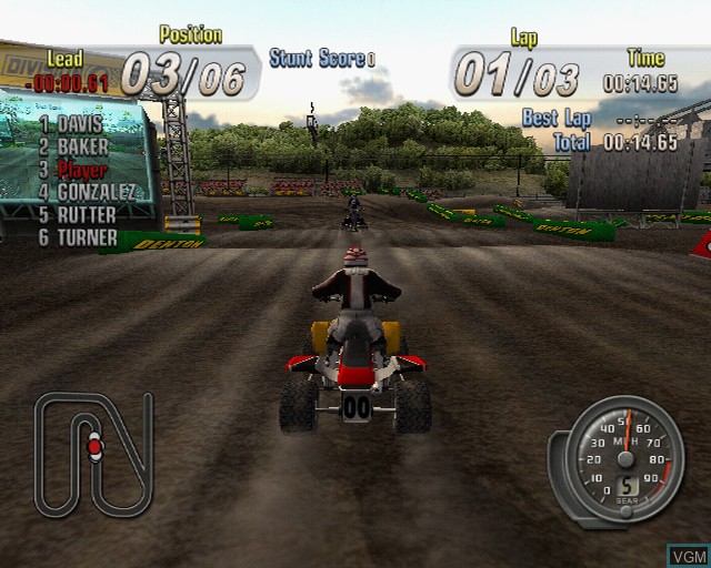 In-game screen of the game ATV Offroad Fury 3 on Sony Playstation 2