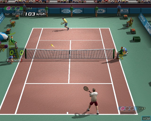 In-game screen of the game European Tennis Pro on Sony Playstation 2