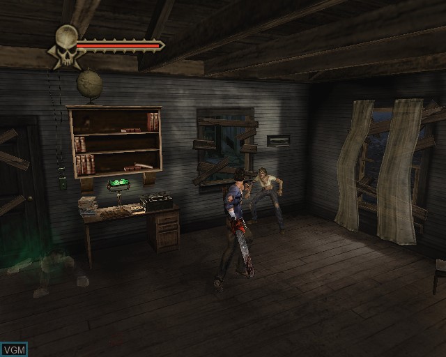 In-game screen of the game Evil Dead - Regeneration on Sony Playstation 2