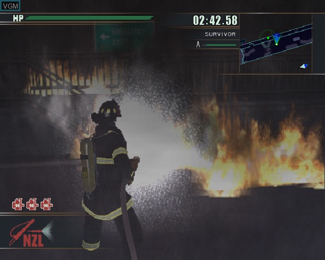 In-game screen of the game Firefighter F.D. 18 on Sony Playstation 2