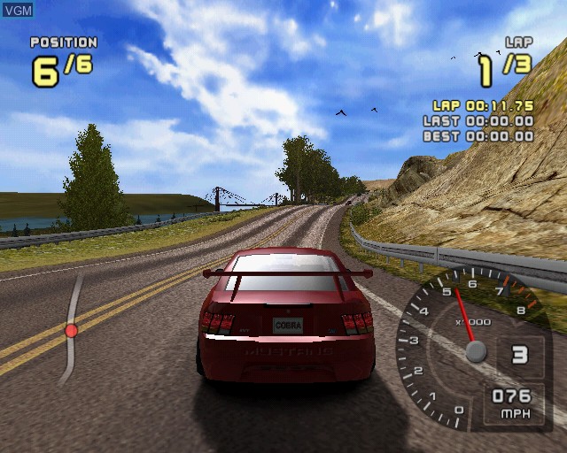 In-game screen of the game Ford Racing 2 on Sony Playstation 2