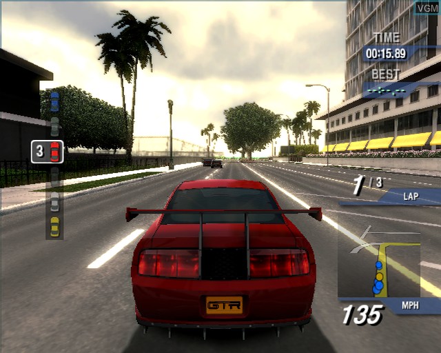 In-game screen of the game Ford Street Racing on Sony Playstation 2