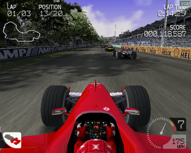 In-game screen of the game Formula One 2003 on Sony Playstation 2