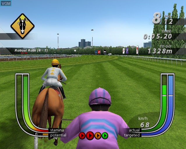 In-game screen of the game Melbourne Cup Challenge on Sony Playstation 2