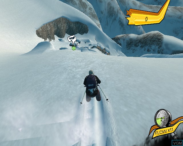 In-game screen of the game Freak Out - Extreme Freeride on Sony Playstation 2