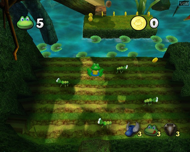 In-game screen of the game Frogger Beyond on Sony Playstation 2