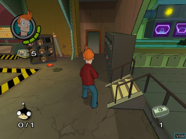 In-game screen of the game Futurama on Sony Playstation 2