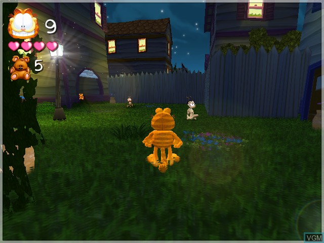 In-game screen of the game Garfield - Lasagna World Tour on Sony Playstation 2