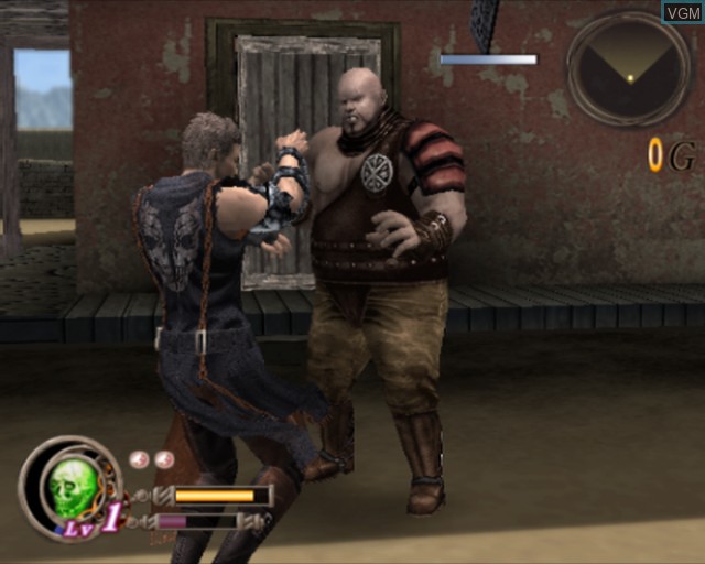 In-game screen of the game God Hand on Sony Playstation 2
