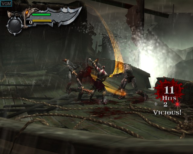 In-game screen of the game God of War on Sony Playstation 2