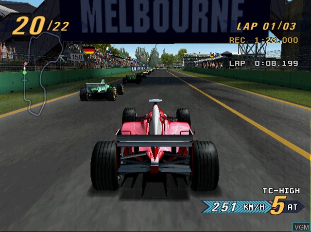 In-game screen of the game Grand Prix Challenge on Sony Playstation 2