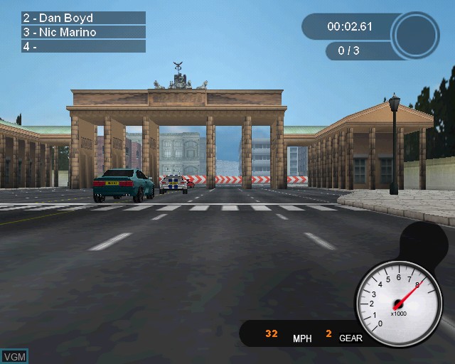 In-game screen of the game GT Racers on Sony Playstation 2