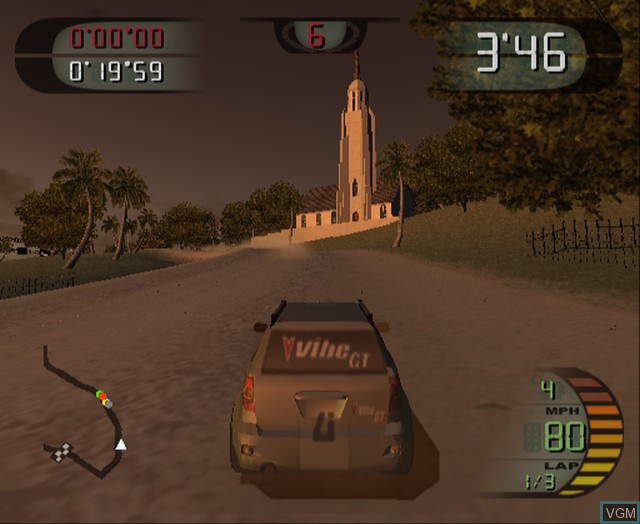 In-game screen of the game Global Touring Challenge - Africa on Sony Playstation 2