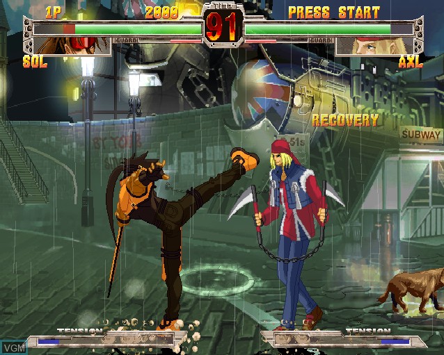 In-game screen of the game Guilty Gear X on Sony Playstation 2