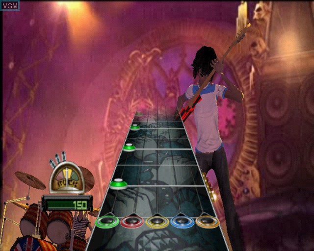 In-game screen of the game Guitar Hero World Tour on Sony Playstation 2