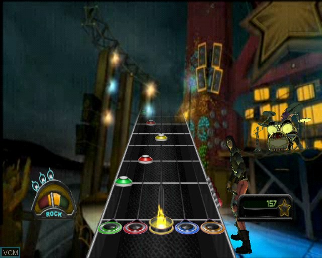 In-game screen of the game Guitar Hero 5 on Sony Playstation 2