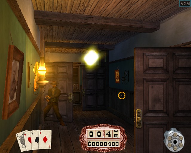 In-game screen of the game Gunfighter II - Revenge of Jesse James on Sony Playstation 2