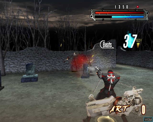 In-game screen of the game Gungrave - Overdose on Sony Playstation 2