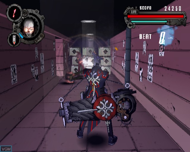 In-game screen of the game Gungrave on Sony Playstation 2