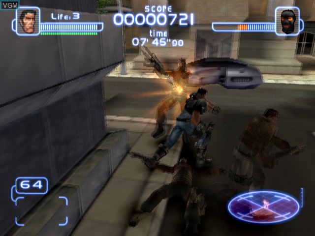 In-game screen of the game Hidden Invasion on Sony Playstation 2