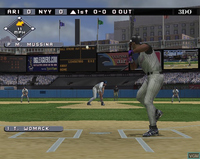 In-game screen of the game High Heat Major League Baseball 2003 on Sony Playstation 2