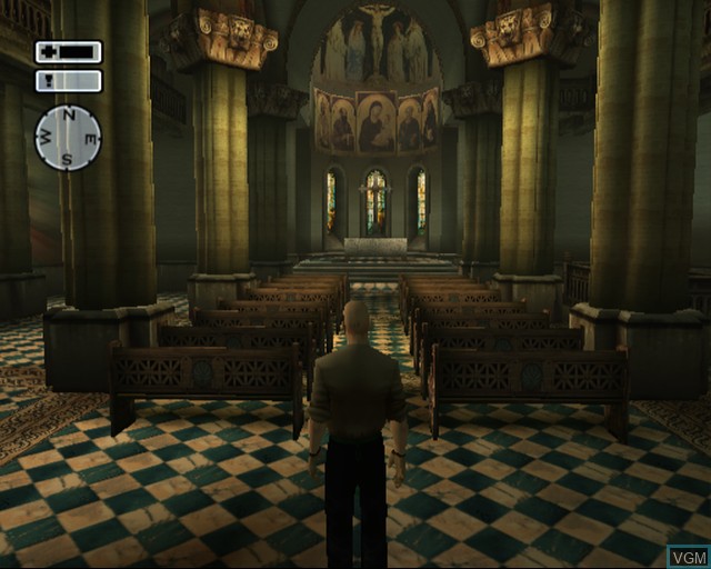 In-game screen of the game Hitman 2 - Silent Assassin on Sony Playstation 2