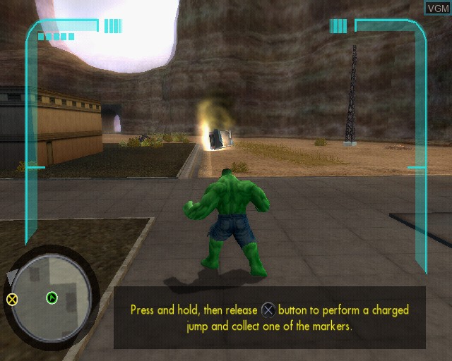 In-game screen of the game Incredible Hulk, The - Ultimate Destruction on Sony Playstation 2