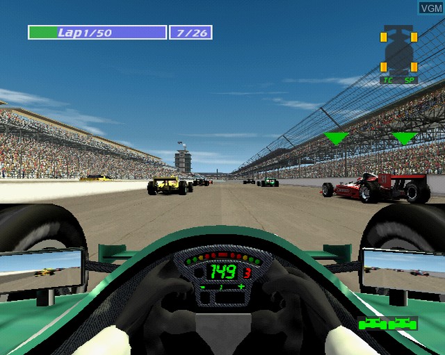 In-game screen of the game IndyCar Series 2005 on Sony Playstation 2
