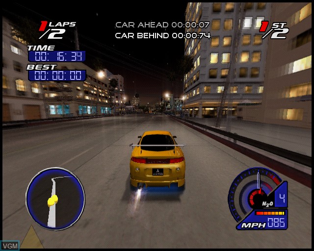 In-game screen of the game Juiced on Sony Playstation 2