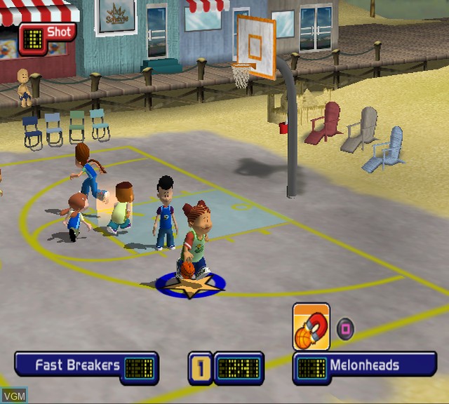 In-game screen of the game Junior Sports Basketball on Sony Playstation 2