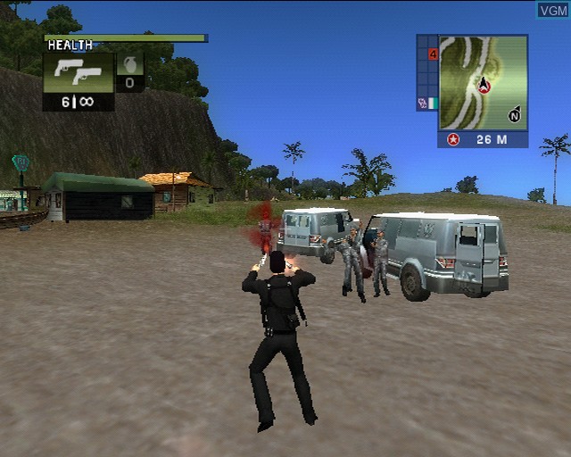 In-game screen of the game Just Cause on Sony Playstation 2