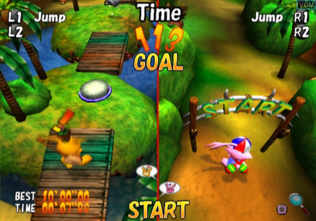 In-game screen of the game Kuri Kuri Mix on Sony Playstation 2