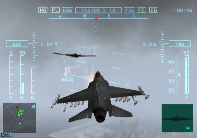 In-game screen of the game Lethal Skies II on Sony Playstation 2