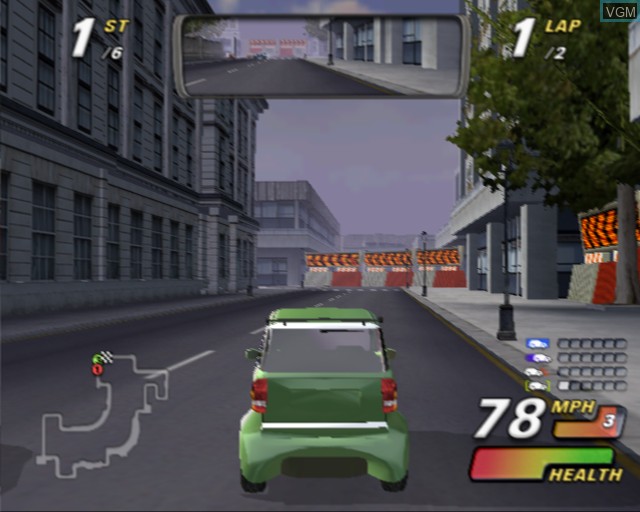 In-game screen of the game London Racer - Destruction Madness on Sony Playstation 2