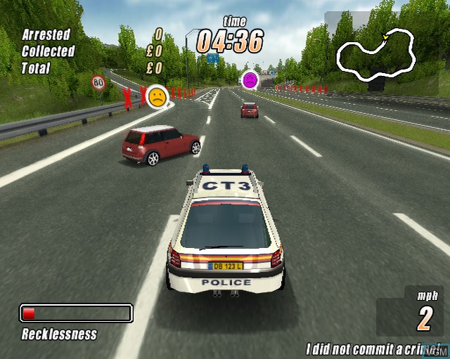 In-game screen of the game Autobahn Racer - Police Madness on Sony Playstation 2