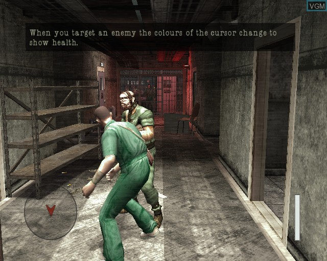 In-game screen of the game Manhunt 2 on Sony Playstation 2